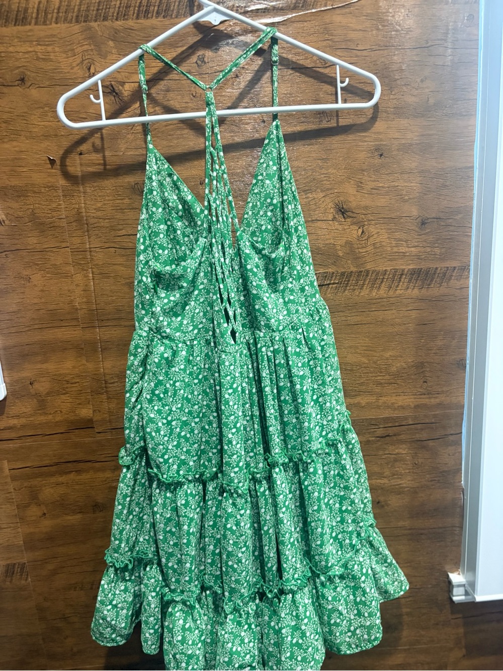 New In Green Tiered Sundress with Lattice Back - Picture 8 of 10